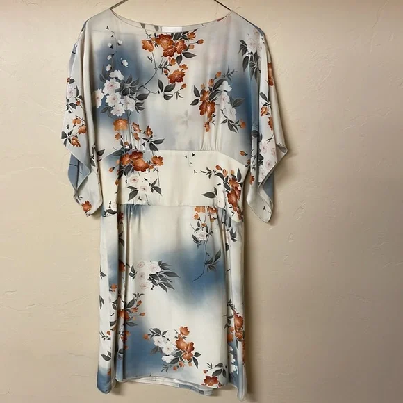 Anthropologie Anna Sui Jonquil Sky Floral Silk Dress 8 - Picture 3 of 8